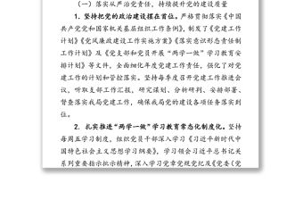 履行全面從嚴治黨主體責任報告