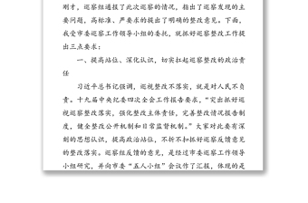 在巡察某鎮(zhèn)反饋會上的講話