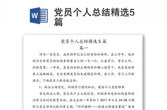 黨員個人總結精選5篇