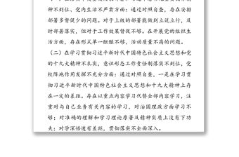 巡視反饋意見整改專題民主生活會個人對照檢查材料