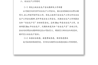 20xx年安全生產(chǎn)工作總結(jié)范文