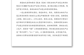 工業和信息化局黨組2020年落實全面從嚴治黨主體責任報告范文