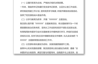 抓基層黨建和落實(shí)全面從嚴(yán)治黨主體責(zé)任述職述責(zé)述廉報(bào)告（辦公室黨支部）