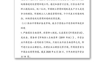 2020年優化營商環境工作自查自糾情況報告