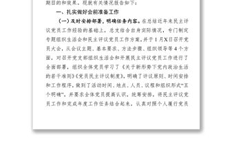 黨總支2018年組織生活會(huì)和民主評議黨員工作總結(jié)(范文)
