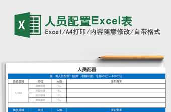 人员配置Excel表