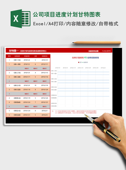 公司项目进度计划甘特图表Excel模板