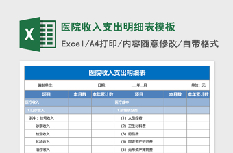 醫(yī)院收入支出明細(xì)表模板