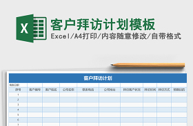 客户拜访计划excel表格模板