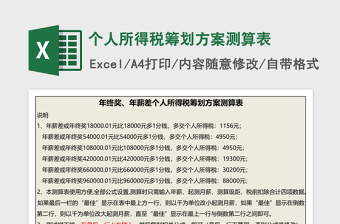 个人所得税税率2021Excel公示