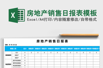 房地产销售日报表excel表格模板