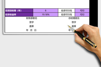 投資項目可行性分析Excel模板