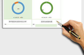 目标实际完成数据分析图表excel表格模板