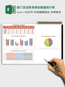 部门支出财务报告数据统计表Excel模板