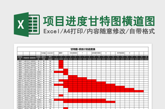 项目进度甘特图横道图Excel表格模板