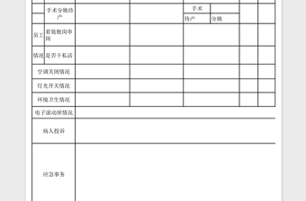 医院行政总值班工作记录表