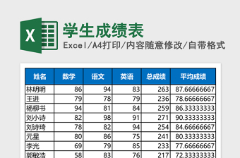 學(xué)生成績表Excel模板