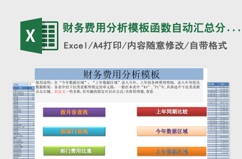 財務費用分析模板函數(shù)自動匯總分析模板