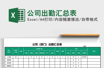 公司出勤匯總表Excel表格模板