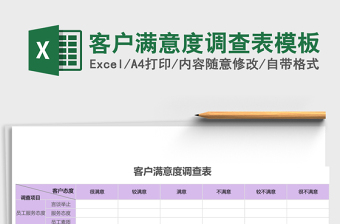 客户满意度调查表excel表格模板
