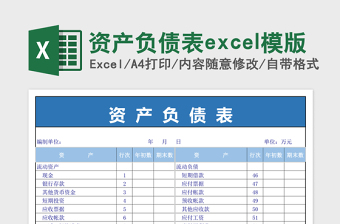 資產(chǎn)負(fù)債表excel模版