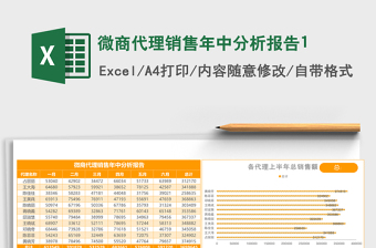 微商代理销售年中分析报告Excel模板