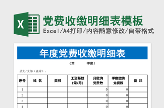 黨費(fèi)收繳明細(xì)表模板