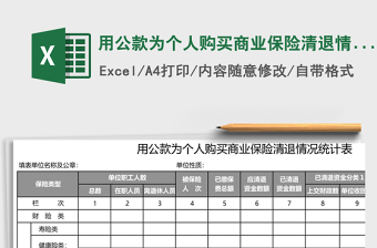 用公款为个人购买商业保险清退情况统计表Excel模板