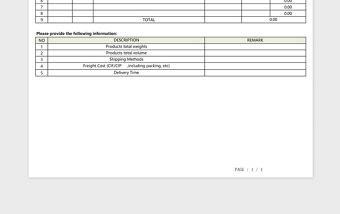 國際標準詢價單模板