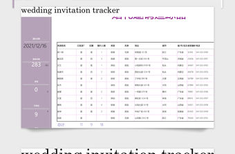 婚禮邀請追蹤器客人受邀答復記錄表管理系統