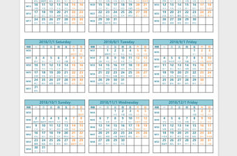 2018年日歷(含陰歷帶周數)