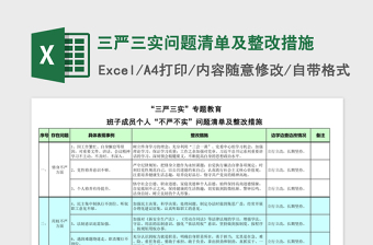 三嚴(yán)三實問題清單及整改措施