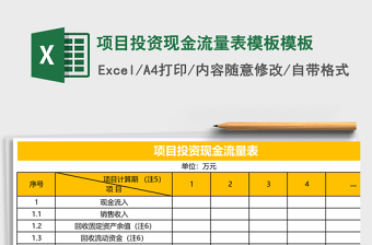 項目投資現(xiàn)金流量表模板excel表格模板