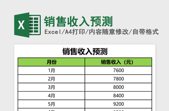 销售收入预测Excel模板