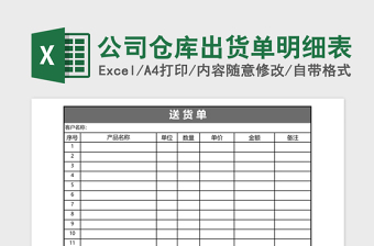 公司倉(cāng)庫(kù)出貨單明細(xì)表