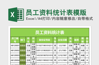 员工资料统计表模版