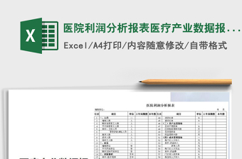 2021年醫(yī)院利潤(rùn)分析報(bào)表醫(yī)療產(chǎn)業(yè)數(shù)據(jù)報(bào)告