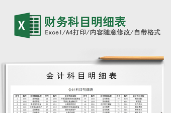 2021年財務(wù)科目明細(xì)表