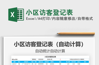 2021年小區(qū)訪客登記表