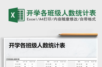 2021年開學各班級人數(shù)統(tǒng)計表免費下載