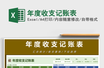 2021年年度收支記賬表