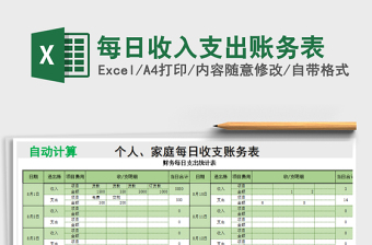 2021年每日收入支出賬務(wù)表