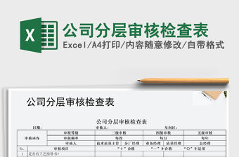 2021年公司分層審核檢查表