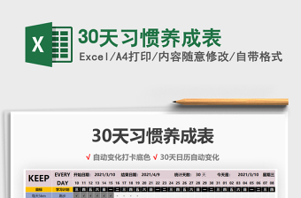 2021年30天習(xí)慣養(yǎng)成表