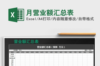 2021年月營(yíng)業(yè)額匯總表