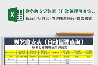 2021年財務(wù)收支記賬表（自動管理可查詢）