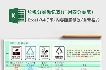 2021年垃圾分類助記表(廣州四分類表)