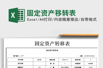 2021年固定資產(chǎn)移轉(zhuǎn)表