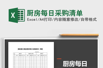 2021年廚房每日采購清單