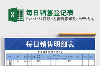 2021年每日销售登记表